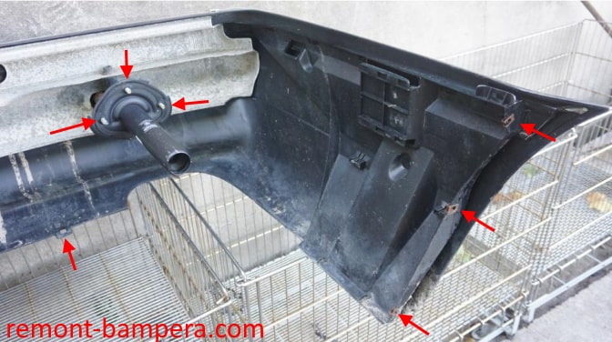 rear bumper mounting points BMW 7-series III E38 (1994-2001)