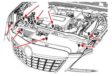 Schema di montaggio del paraurti anteriore Buick Encore