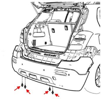 Schema di montaggio del paraurti posteriore Buick Encore