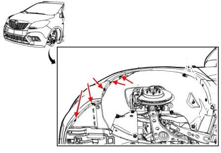 Schema di montaggio del paraurti anteriore Cadillac ATS