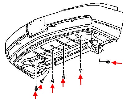 Schema montaggio paraurti anteriore Cadillac Deville (2000-2005)