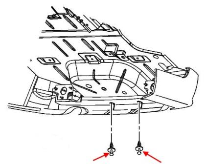 Montageplan für die hintere Stoßstange Cadillac SRX (2004-2010)