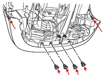 schema di montaggio del paraurti anteriore per Chevrolet Epica (2003-2006)