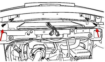 the scheme of fastening of the rear bumper Chevrolet Lacetti J200 (Nubira, Optra) (2002-2012)