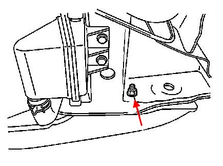 Schéma de montage du pare-chocs arrière pour Chevrolet Metro (1995-2001)
