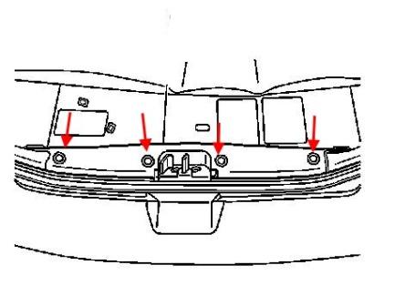 schema di montaggio del paraurti posteriore per Chevrolet Metro (1995-2001)