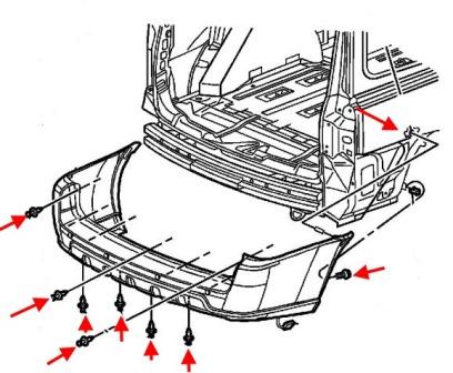 Chevrolet Uplander Heckstoßstangen-Montageschema