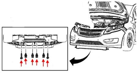 Chevrolet Volt diagrama de montaje del parachoques delantero