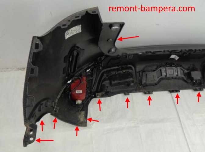 points de fixation du pare-chocs arrière Citroen C5 Aircross I (2017-2023)