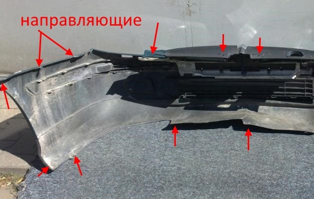 punti di attacco paraurti anteriore Citroen C5 (2001-2008)