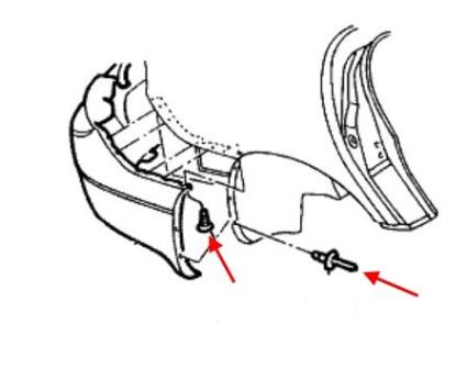 schema di montaggio del paraurti posteriore dodge intrepid ii (1997-2004)