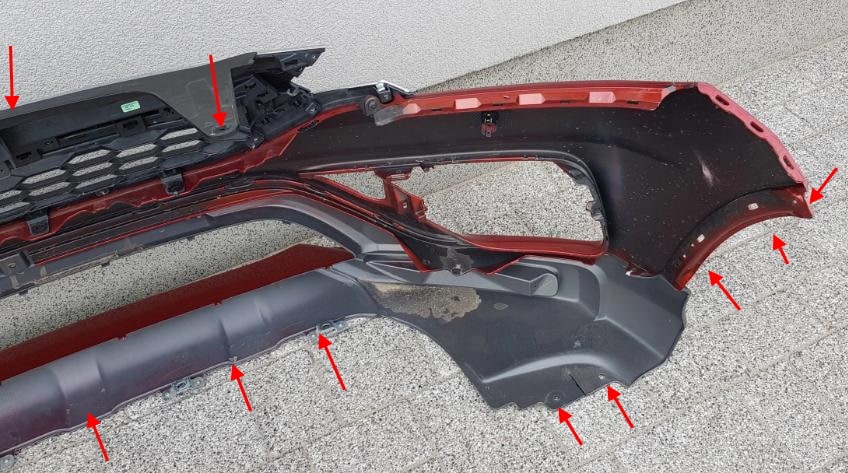 punti di attacco paraurti anteriore Honda CR-V 5 (2016+)