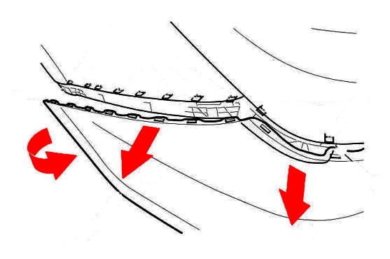 Schema di montaggio del paraurti posteriore Honda Crosstour 