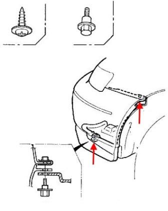 schema montaggio paraurti anteriore Honda Accord 5 (1993-1998)