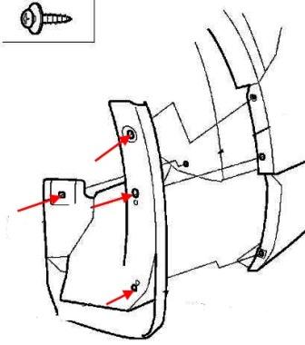 schema montaggio paraurti posteriore Honda CR-V 3 (2007-2011)