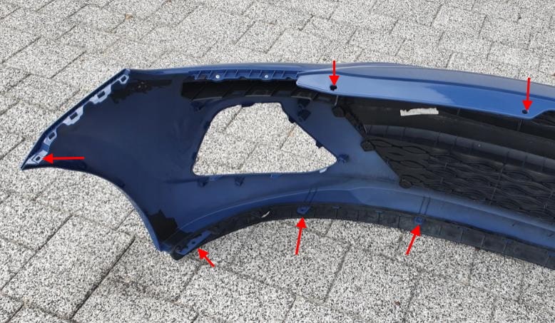 punti di attacco paraurti anteriore Hyundai i10 (2014+)