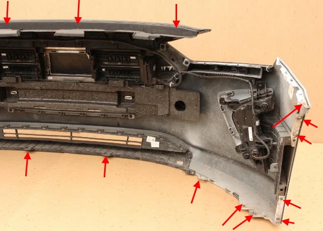 Punti di attacco del paraurti anteriore Hyundai Ioniq