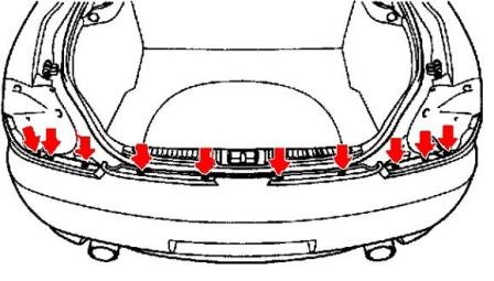 diagram of rear bumper Hyundai Coupe (Tiburon) (2002-2008)