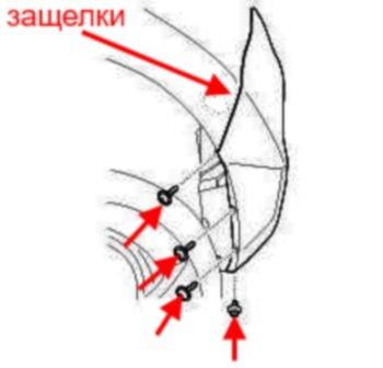 Diagrama de montaje del parachoques trasero Hyundai Elantra (2010-2015)