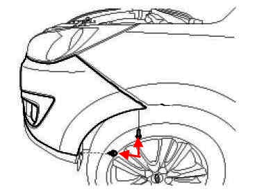 Schema fissaggio paraurti anteriore Hyundai ix35 (Tucson 2)