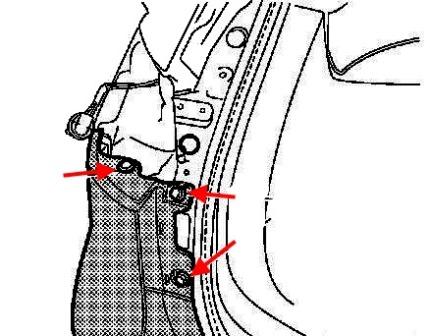 the scheme of fastening of the rear bumper Infiniti EX