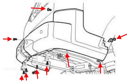 schema di montaggio del paraurti posteriore Land Rover Discovery III, LR3 (2004-2009)