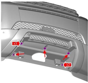Land Rover Range Rover Evoque diagrama de montaje del parachoques delantero