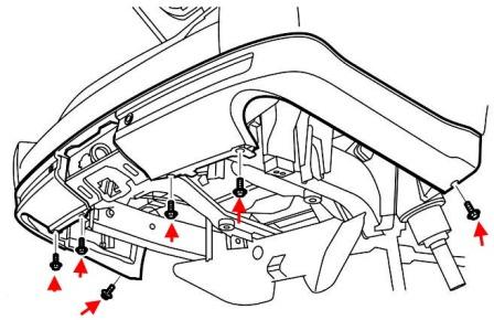 schema di montaggio del paraurti posteriore Land Rover Range Rover Sport