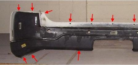 punti di attacco paraurti posteriore Lincoln Aviator (2002-2005)