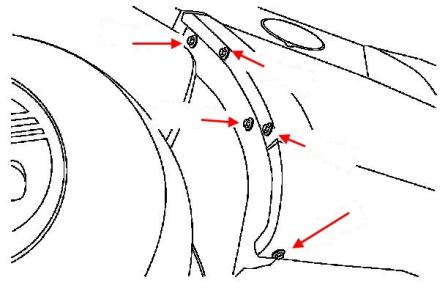 Schema di montaggio del paraurti posteriore Lincoln Navigator (2003-2006)