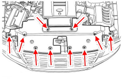 Schema di montaggio del paraurti anteriore Lincoln Navigator (2007-2017)