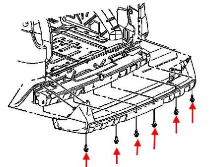 Schéma de montage du pare-chocs arrière Pontiac Aztek