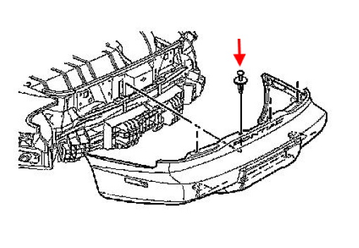 Schéma de montage du pare-chocs arrière Pontiac Firebird (1993-2002)