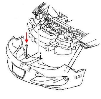 Pontiac Firebird Diagrama de accesorios de parachoques delantero (1993-2002)