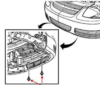 Schema di montaggio del paraurti anteriore Pontiac G5