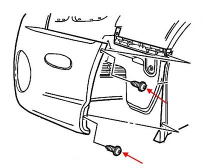 Schema di montaggio del paraurti anteriore Pontiac GTO