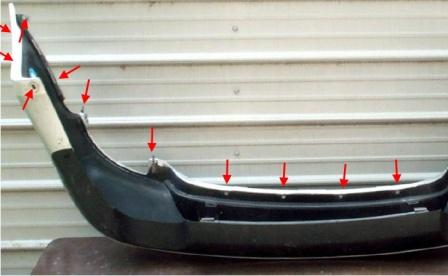 rear bumper mounting points for Pontiac Grand Prix (2003-2009)
