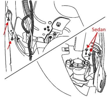 Pontiac Wave Diagrama de montaje del parachoques delantero