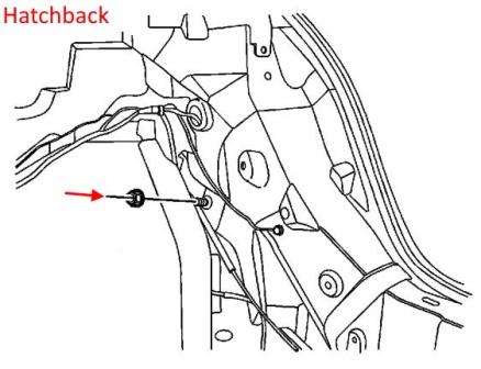 Schema di montaggio del paraurti posteriore Pontiac Wave