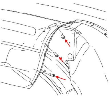 The scheme of fastening of the front bumper Saturn S-Series