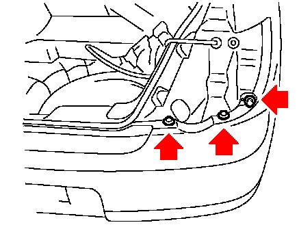 schema montaggio paraurti posteriore Subaru Impreza (2000-2007)