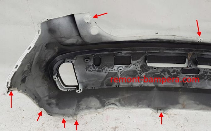 Punti di attacco paraurti posteriore Suzuki Ignis III (2016-2023)