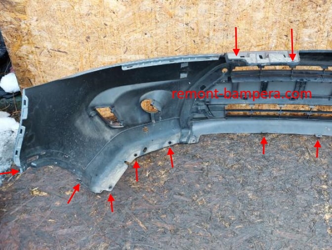 front bumper attachment points Suzuki Vitara IV LY (2015-2023)