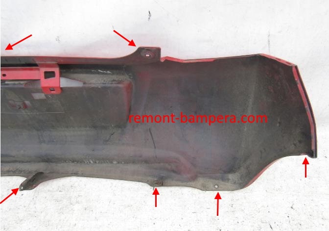 rear bumper mounting points Suzuki Alto VII (HA25) (2009-2014)