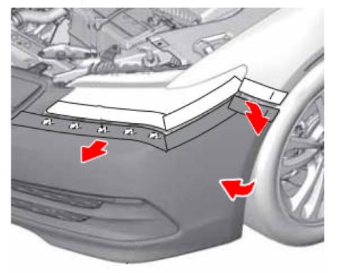 Schema di montaggio del paraurti anteriore Acura TLX (2014+)