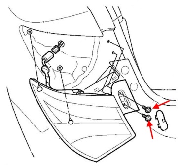Schema di montaggio fanale posteriore Acura ZDX