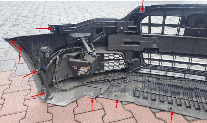 punti di attacco paraurti anteriore Audi A6 IV C7 (2011-2018)