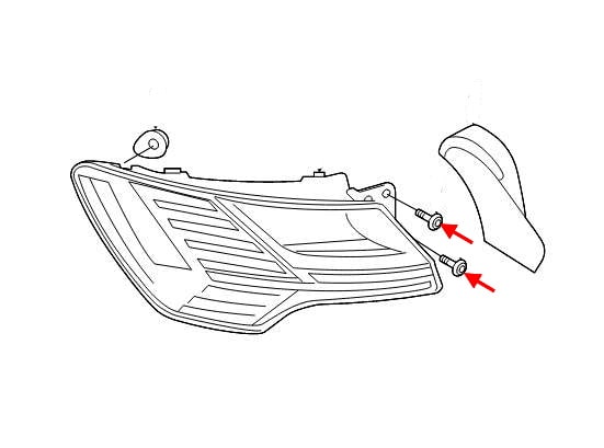 Rear light mounting diagram Audi e-tron I (2018+)