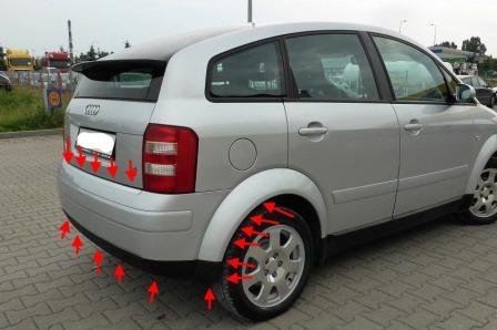 mounting points for the rear bumper AUDI A2