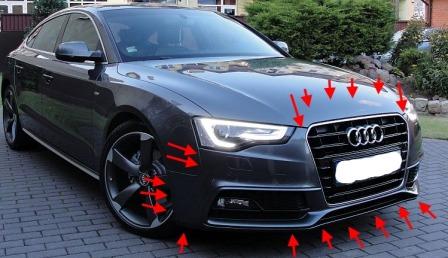 mounting points for the front bumper Audi A5 I (8T/8F) (2007-2016)